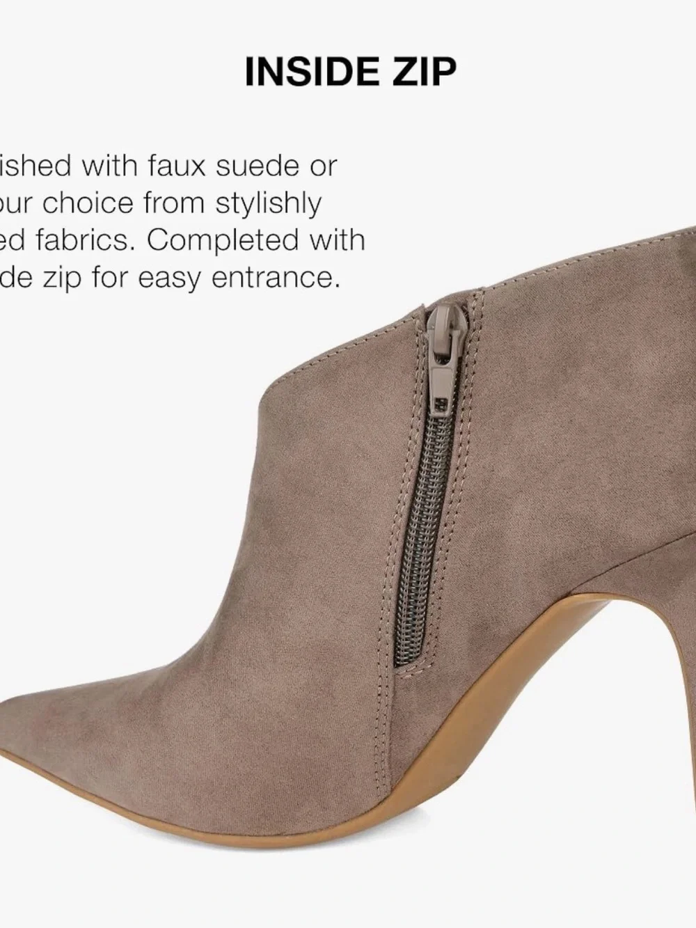 Taupe Pointed-Toe Ankle Booties